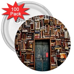 Books 3  Buttons (100 Pack)  by artworkshop