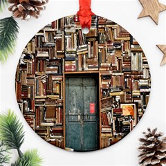 Books Round Ornament (two Sides) by artworkshop