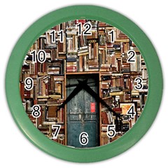 Books Color Wall Clock by artworkshop