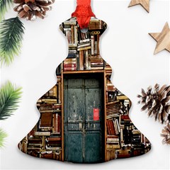 Books Christmas Tree Ornament (two Sides) by artworkshop