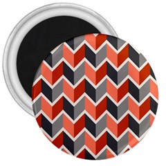 Colorful Zigzag Pattern Wallpaper Free Vector 3  Magnets by artworkshop