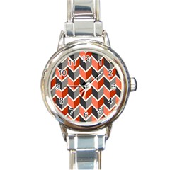 Colorful Zigzag Pattern Wallpaper Free Vector Round Italian Charm Watch by artworkshop