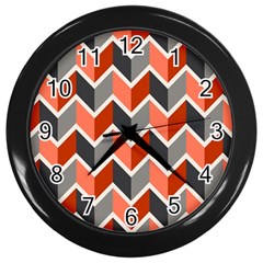 Colorful Zigzag Pattern Wallpaper Free Vector Wall Clock (black) by artworkshop