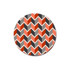 Colorful Zigzag Pattern Wallpaper Free Vector Magnet 3  (round) by artworkshop