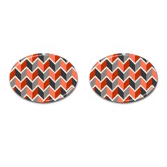 Colorful Zigzag Pattern Wallpaper Free Vector Cufflinks (oval) by artworkshop