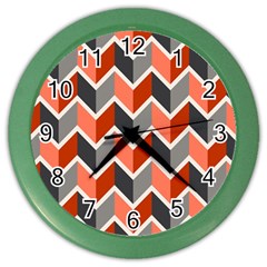 Colorful Zigzag Pattern Wallpaper Free Vector Color Wall Clock by artworkshop