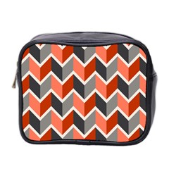 Colorful Zigzag Pattern Wallpaper Free Vector Mini Toiletries Bag (two Sides) by artworkshop