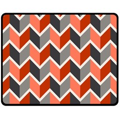 Colorful Zigzag Pattern Wallpaper Free Vector One Side Fleece Blanket (medium) by artworkshop