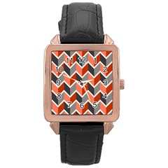 Colorful Zigzag Pattern Wallpaper Free Vector Rose Gold Leather Watch  by artworkshop