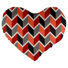 Colorful Zigzag Pattern Wallpaper Free Vector Large 19  Premium Heart Shape Cushions by artworkshop