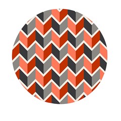 Colorful Zigzag Pattern Wallpaper Free Vector Mini Round Pill Box by artworkshop