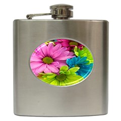 Flowers Wallpaper Hip Flask (6 Oz) by artworkshop