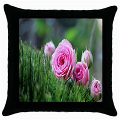 Flowers Throw Pillow Case (black) by artworkshop