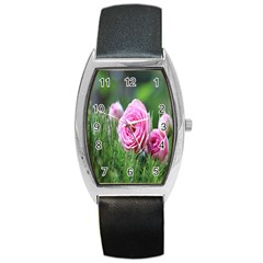 Flowers Barrel Style Metal Watch by artworkshop