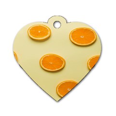 Fruite Orange Dog Tag Heart (two Sides) by artworkshop