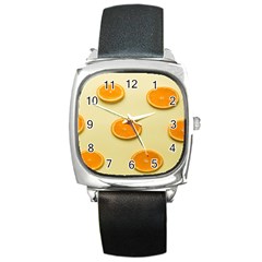 Fruite Orange Square Metal Watch by artworkshop