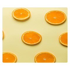 Fruite Orange One Side Premium Plush Fleece Blanket (small)