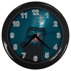 Swimming  Wall Clock (black) by artworkshop