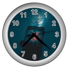 Swimming  Wall Clock (silver)