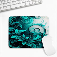 Turquoise Flower Background Small Mousepad by artworkshop