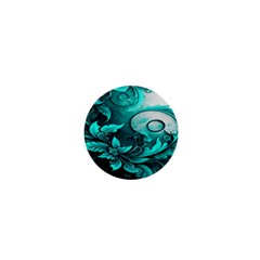 Turquoise Flower Background 1  Mini Magnets by artworkshop