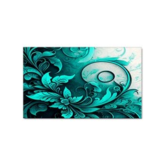 Turquoise Flower Background Sticker (rectangular) by artworkshop