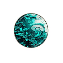 Turquoise Flower Background Hat Clip Ball Marker