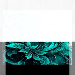 Turquoise Flower Background Rectangular Jigsaw Puzzl by artworkshop