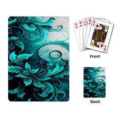 Turquoise Flower Background Playing Cards Single Design (rectangle) by artworkshop