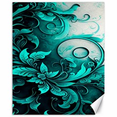 Turquoise Flower Background Canvas 16  X 20  by artworkshop