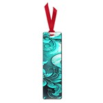 Turquoise Flower Background Small Book Marks Front