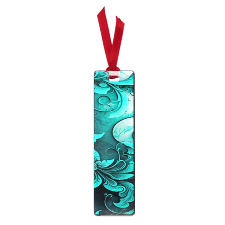 Turquoise Flower Background Small Book Marks