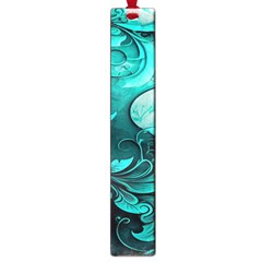 Turquoise Flower Background Large Book Marks by artworkshop