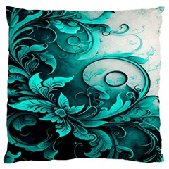 Turquoise Flower Background Standard Premium Plush Fleece Cushion Case (two Sides) by artworkshop