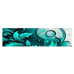 Turquoise Flower Background Oblong Satin Scarf (16  X 60 ) by artworkshop