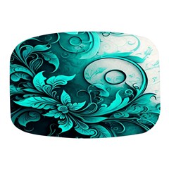 Turquoise Flower Background Mini Square Pill Box by artworkshop