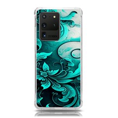 Turquoise Flower Background Samsung Galaxy S20 Ultra 6 9 Inch Tpu Uv Case by artworkshop