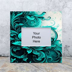 Turquoise Flower Background White Box Photo Frame 4  X 6  by artworkshop