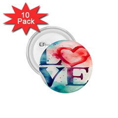 Valentines Day Heart Watercolor Background 1 75  Buttons (10 Pack) by artworkshop