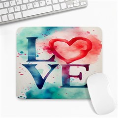 Valentines Day Heart Watercolor Background Large Mousepad by artworkshop