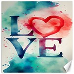 Valentines Day Heart Watercolor Background Canvas 20  x 20  19 x19.27  Canvas - 1