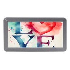 Valentines Day Heart Watercolor Background Memory Card Reader (mini) by artworkshop