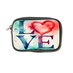 Valentines Day Heart Watercolor Background Coin Purse by artworkshop