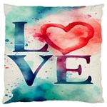 Valentines Day Heart Watercolor Background Large Cushion Case (One Side) Front