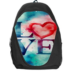 Valentines Day Heart Watercolor Background Backpack Bag