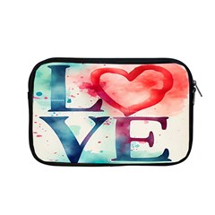 Valentines Day Heart Watercolor Background Apple Macbook Pro 13  Zipper Case by artworkshop