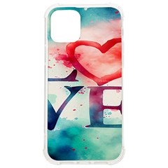 Valentines Day Heart Watercolor Background Iphone 12/12 Pro Tpu Uv Print Case