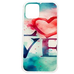 Valentines Day Heart Watercolor Background Iphone 12 Pro Max Tpu Uv Print Case by artworkshop