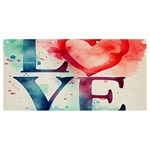 Valentines Day Heart Watercolor Background Banner and Sign 8  x 4  Front