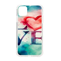 Valentines Day Heart Watercolor Background Iphone 11 Tpu Uv Print Case